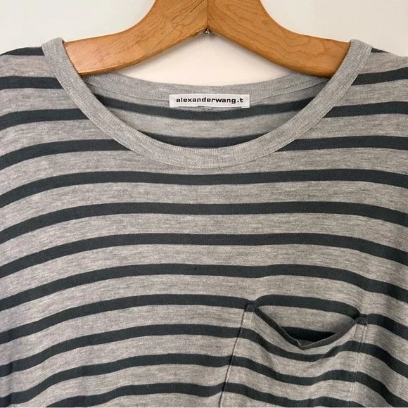 Alexander wang striped round neck pocket tshirt - Picture 3 of 5